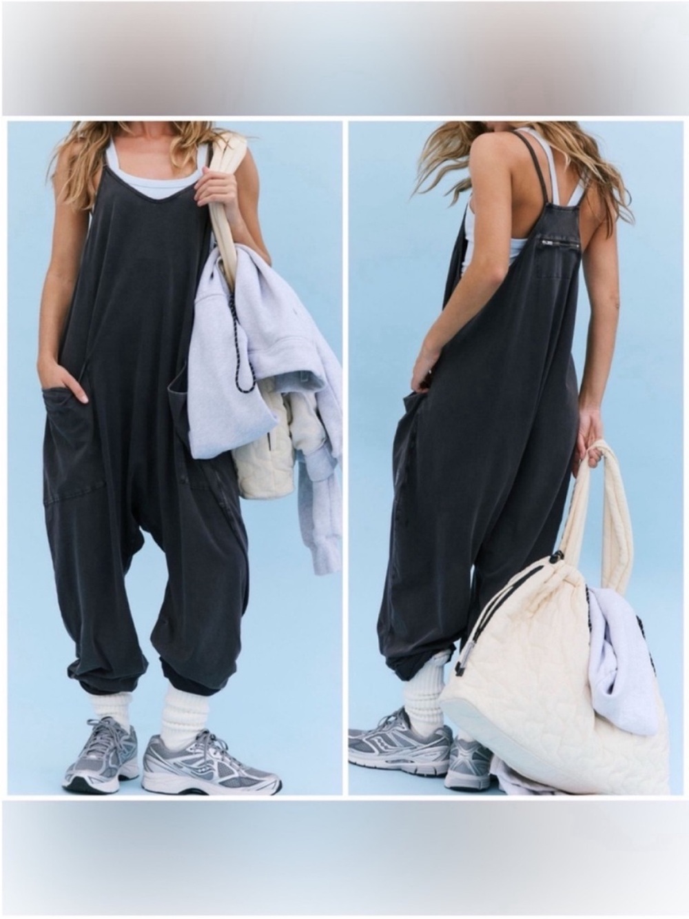 NWOT Free People FP Movement Hot Shot Onesie - washed black - Small